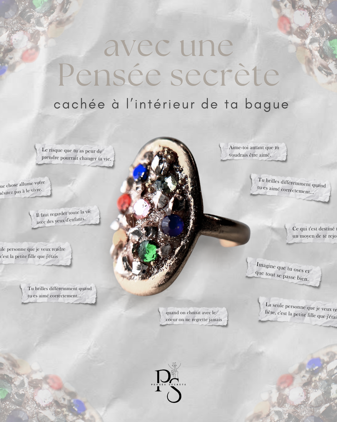 Rio - Bague - Pensées secrète personnalisée
