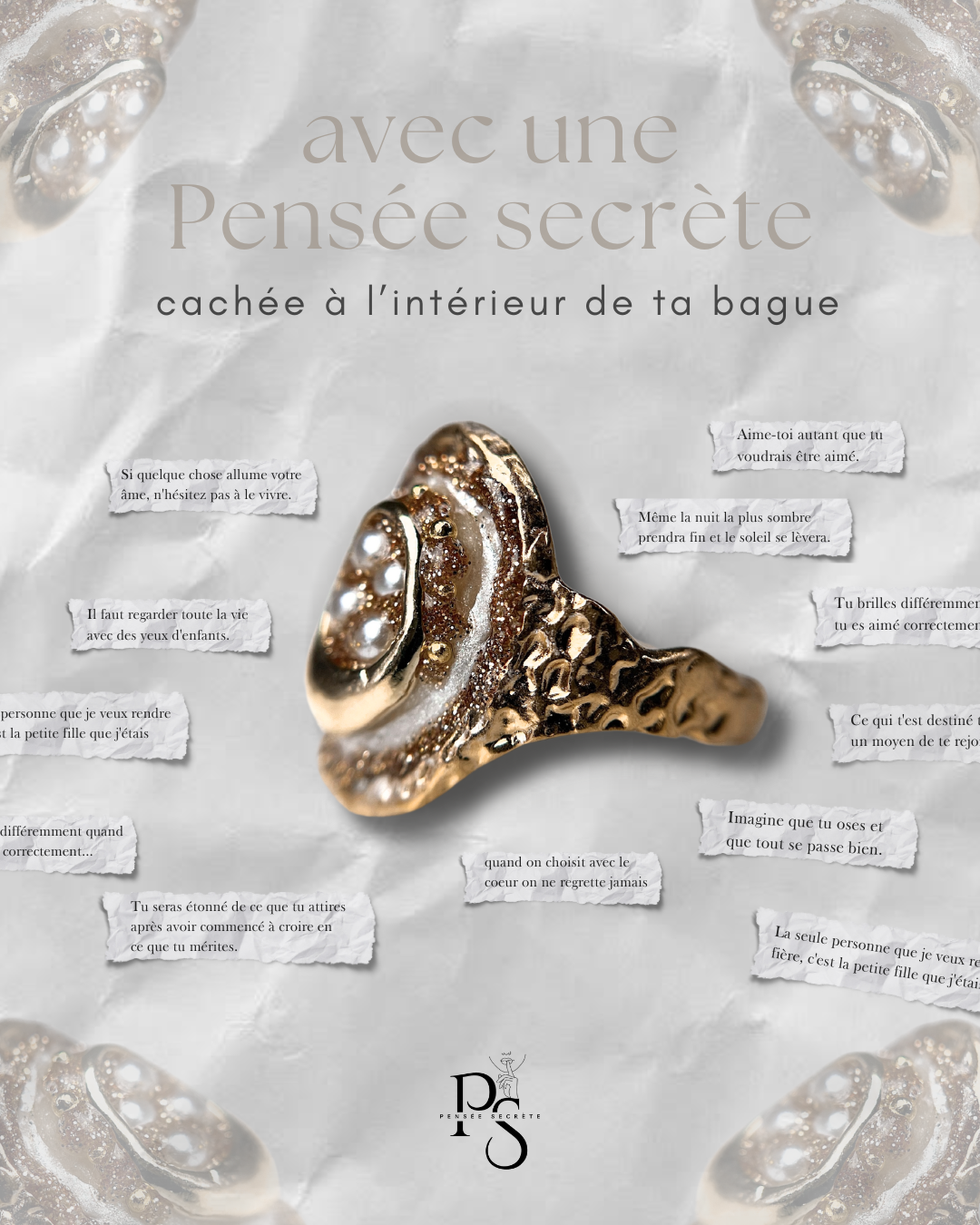 Rosalia - Bague - Pensée secrète personnalisée