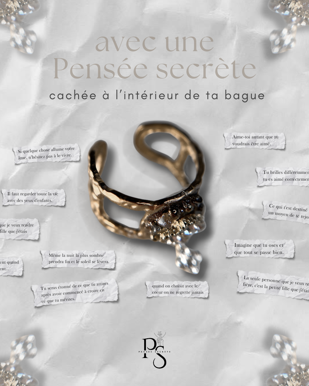 Nova - Bague - Pensée secrète personnalisée