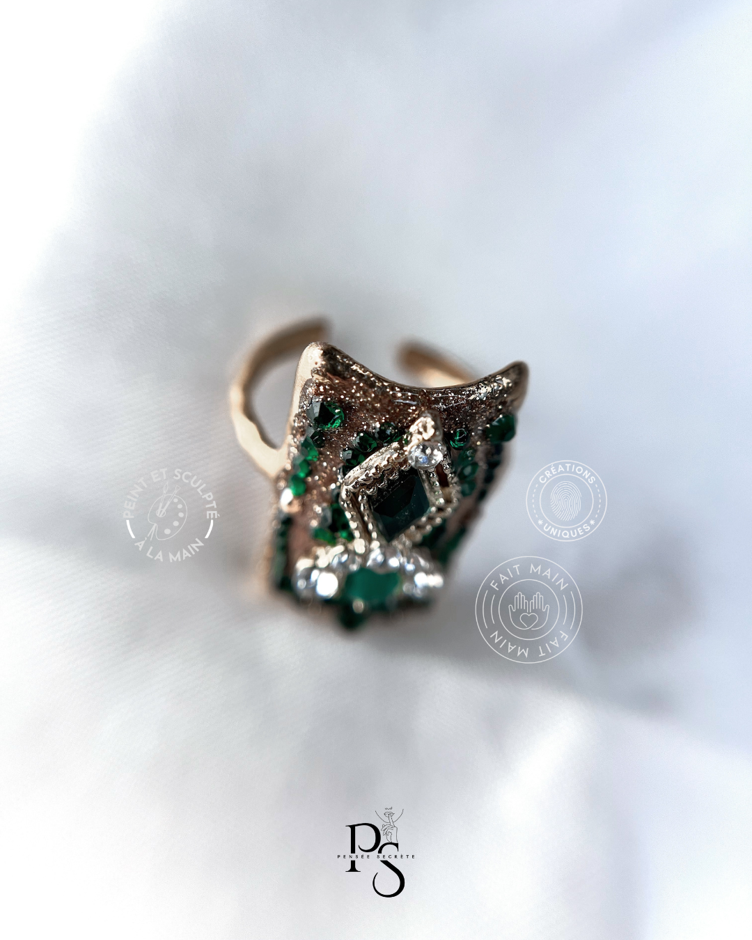 Esmeralda - Bague - Pensées secrète personnalisée